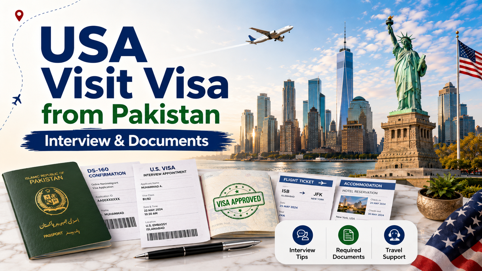 USA Visit Visa from Pakistan: Interview & Documents